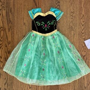 Ana (Frozen) Green Princess Embroidered Tulle Kids Costume Dress